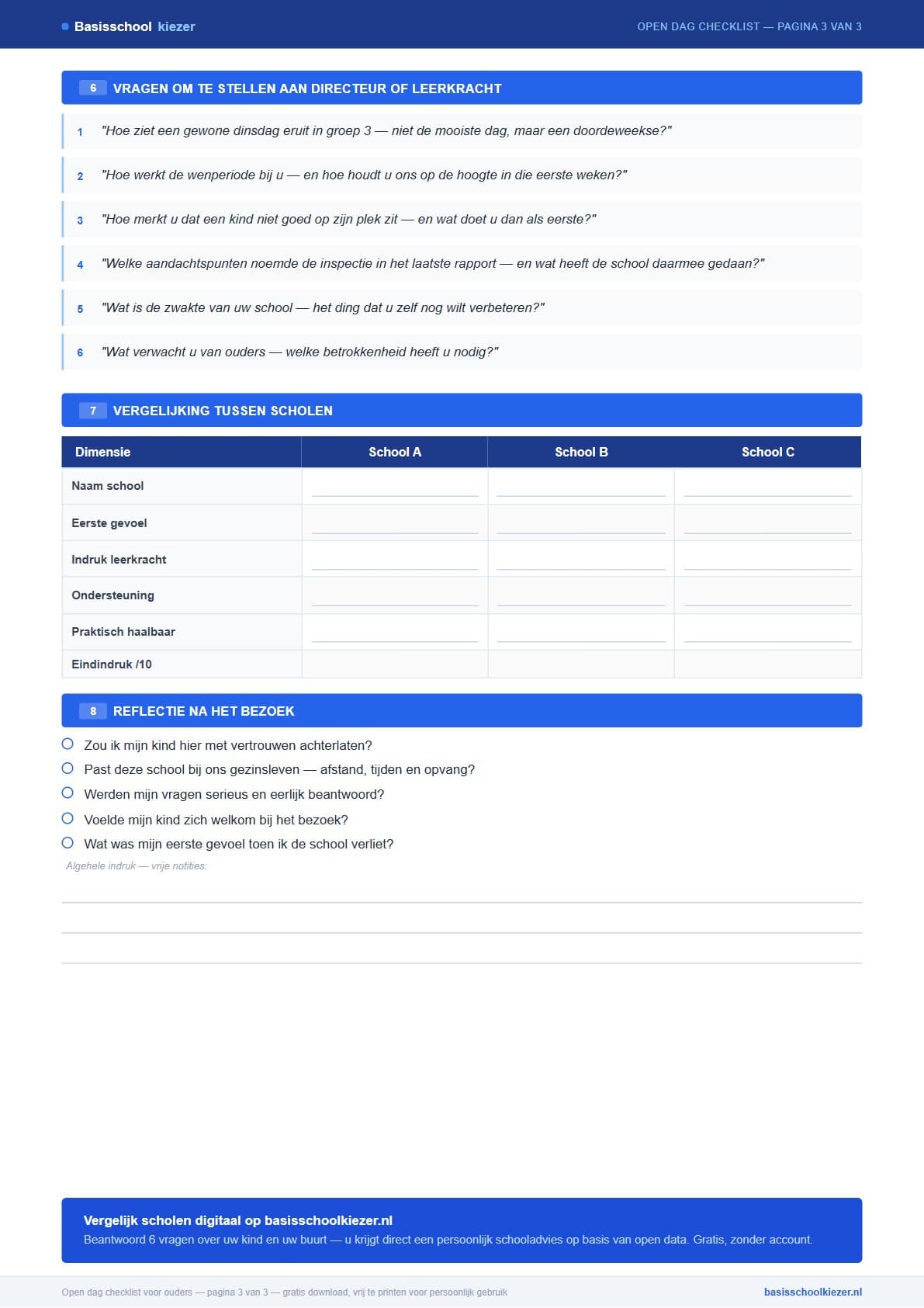 Pagina 3 — Vragen, vergelijking & reflectie